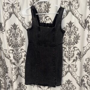 Black/gray Denim Sleeveless Dress